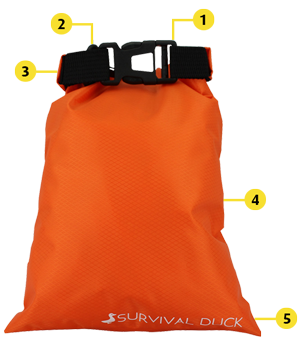 Survival Duck 1L Lightweight Dry Sack Small Waterproof Dry Bag 1 Litre Cash Wallet Perfect for Keys