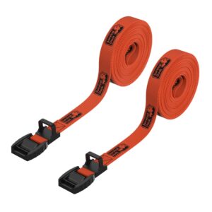Orange Cam Buckle Tie Down Straps with Rubber Protectors for Kayaks and Surfboards. Available in 3m or 5m lengths.